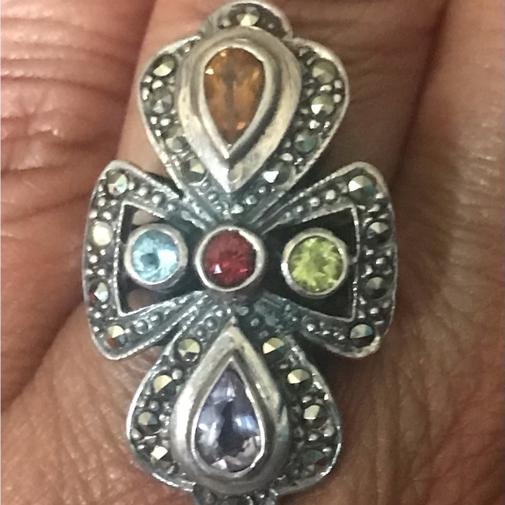 Sterling Multi Gemstone Ring